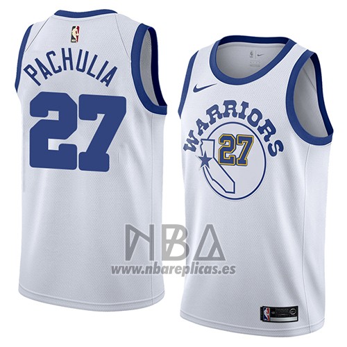 Camiseta Golden State Warriors Zaza Pachulia NO 27 Hardwood Classic 2018 Blanco